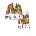 thumbnail image 1 of Honeii It'S Fall Y'All Print Women's Pajama Sets Long Sleeve Button Down Sleepwear Nightwear Soft Pjs Lounge Sets 2PCS-, 1 of 7