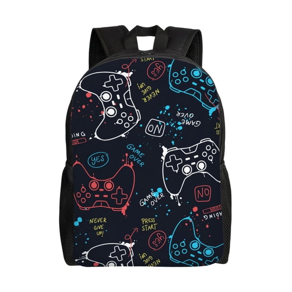 Honeii Joystick Gamepad Print Laptop Backpack for Work, College, Travel, Daily Backpacks for Men Women, Sport Rucksack,Computer Bag