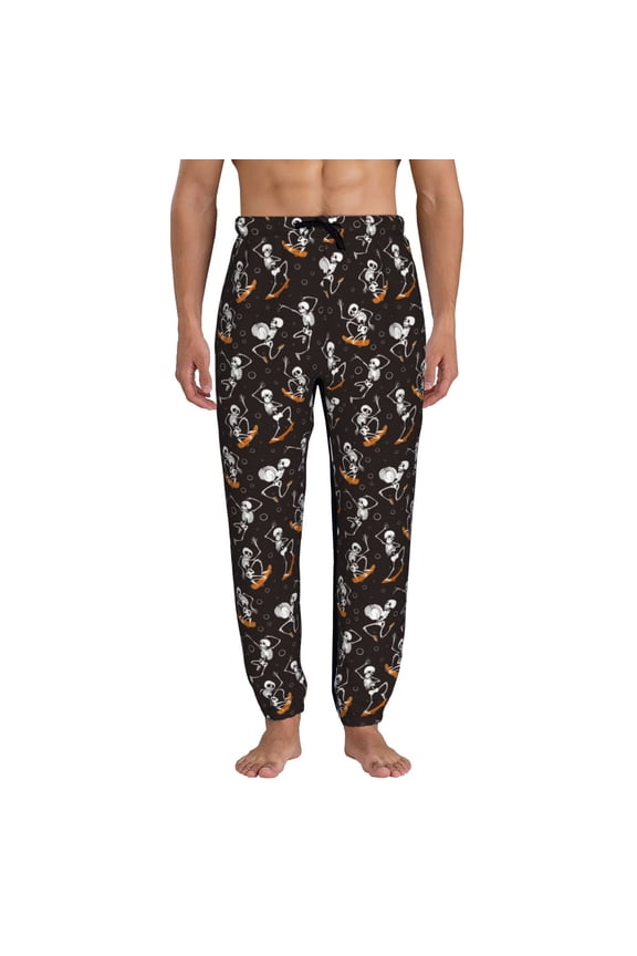 Jumping Skull Print Mens Jogger Sweatpants, Men's Lounge Pants with Pockets-X-Large