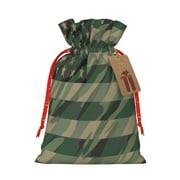 Honeii Jungle Green Camo USA Flag Print Small Burlap Bags,Christmas Drawstring Treat Bags Gift Bags Reusable Candy Goodie Wrapping Bags for Holiday Party Favors Supplies -Small