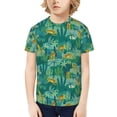 thumbnail image 1 of Honeii Jungle Leopard Print Kids Boy T-Shirt,Breathable Round Neck Tee,Stylish Summer Tee for Boys, for Outdoor Activities and Casual Wear, 1 of 7