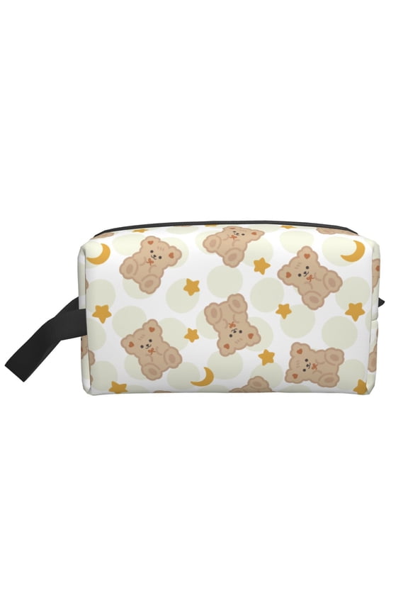 Kawaii Bear Print Multi-Purpose Storage Bag,Hanging Dopp Kit,Small Toiletry Bag for Traveling for Toiletries, Makeup, and Small Essentials