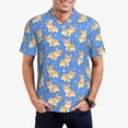 thumbnail image 1 of Honeii Kawaii Corgi print Polo Shirt, a classic short-sleeved, button-down golf shirt designed for menSmall, 1 of 6