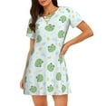 thumbnail image 1 of Honeii Kawaii Frogs Print Women's Loose Short Sleeve Nightgown, Soft Cotton Sleepwear, Comfy Loose Fit Pajama Dress for Sleep and Lounge, 1 of 6