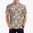 thumbnail image 1 of Honeii Kitchen Food print Polo Shirt, a classic short-sleeved, button-down golf shirt designed for men, 1 of 6