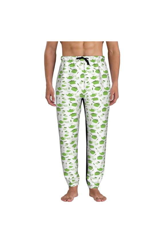 Kitchen Utensiles Cooking Pots Print Mens Jogger Sweatpants, Men's Lounge Pants with Pockets-Medium