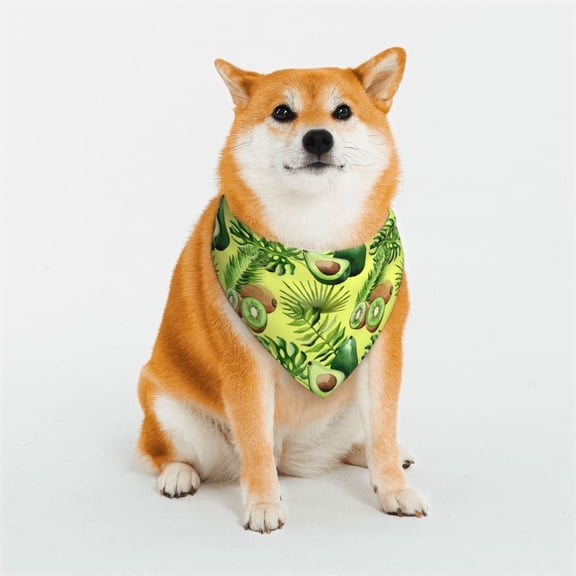 Honeii Kiwi and Avocado Print Pet Scarf Dog Bandanas for Dogs Triangle Dog Scarfs,Bandana Pet Cute Scarf Bibs for Small Medium Dogs and Cat-Large