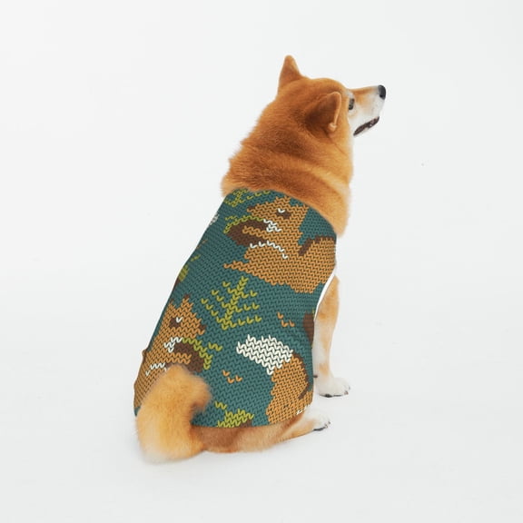 Honeii Knitted Woodland Squirrel Pattern 100% Cotton Dog Clothes Dog Costumes Doggie Shirts Puppy Shirt Pet Vest Tank Top Cat Tee-4X-Large