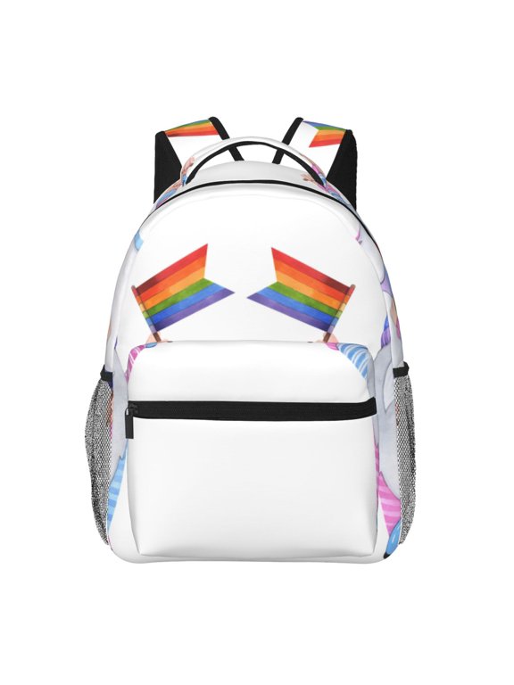LGBT Gnomes Print Backpack for Both Men and Women, Basic Bookbag for College, Work, or Travel,Rucksack Computer Bag-One Size