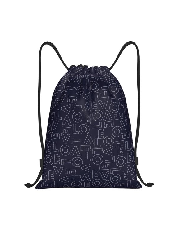 LOVE Print Drawstring Backpack,Drawstring Bags String Backpack Gym Cinch Sack Backpack Sport Bag Draw-Small