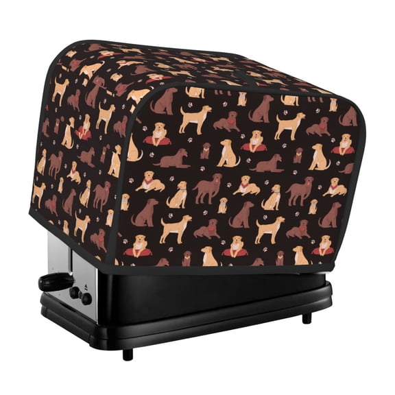 Honeii Labrador Retriever Dog Print 2 slice Toaster Cover, Two Slice Toaster Dust-proof Cover For Kitchen Small Appliance and Fingerprint Protection