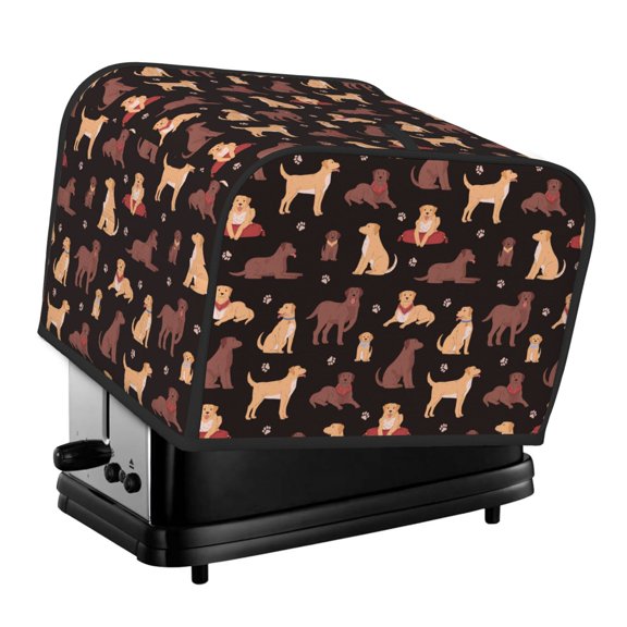 Honeii Labrador Retriever Dog Print 4 slice Toaster Cover, Two Slice Toaster Dust-proof Cover For Kitchen Small Appliance and Fingerprint Protection
