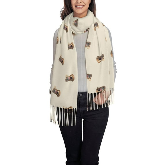 Honeii Labrador Retriever Dog Print Scarf Oversized Scarf Tassel Fall Winter Thick Scarf Warm Shawl Women,Women's Scarves & Wraps