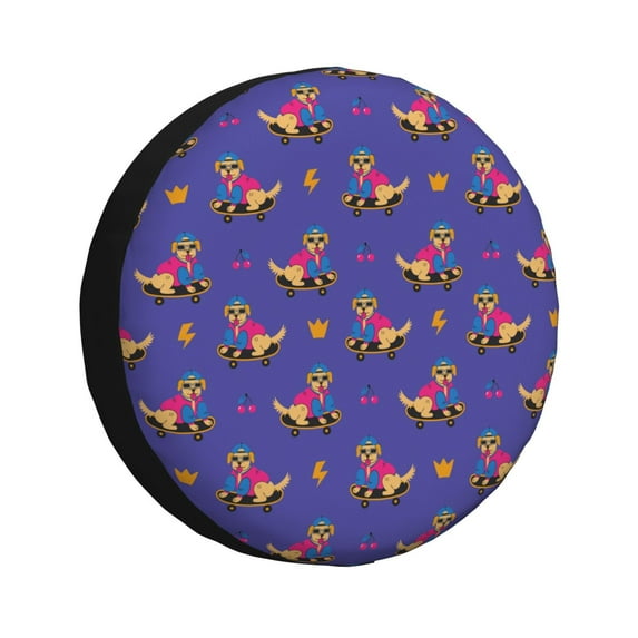 Honeii Labrador Retriever Dog Print Tire Covers, Waterproof Anti-UV Sun Snow Rain Tire Covers for Trailers, RV, Camper, SUV, Truck-15 inch