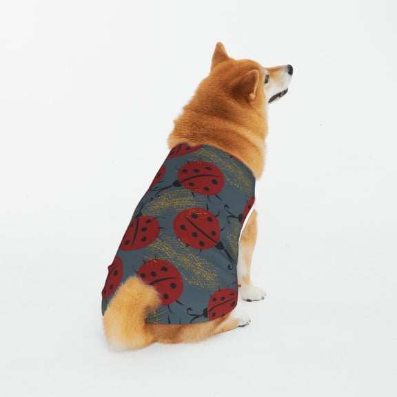 Honeii Ladybug Pattern 100% Cotton Dog Clothes Dog Costumes Doggie Shirts Puppy Shirt Pet Vest Tank Top Cat Tee-