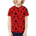 thumbnail image 1 of Honeii Ladybug Pattern Print Kids Boy T-Shirt,Breathable Round Neck Tee,Stylish Summer Tee for Boys, for Outdoor Activities and Casual Wear, 1 of 7