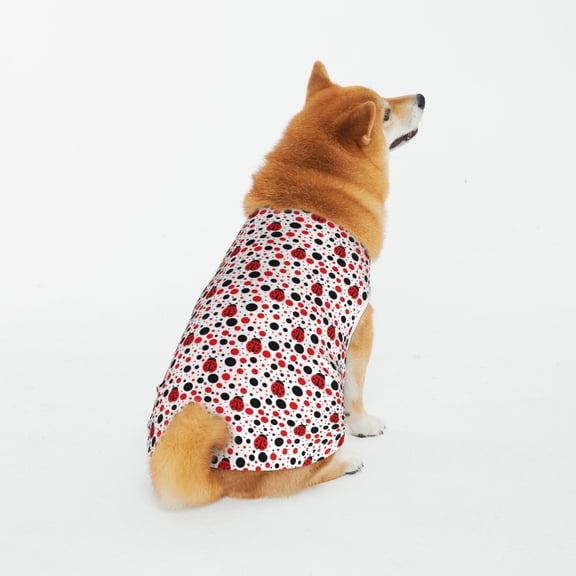 Honeii Ladybugs 2 Pattern 100% Cotton Dog Clothes Dog Costumes Doggie Shirts Puppy Shirt Pet Vest Tank Top Cat Tee-3X-Large