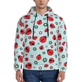 thumbnail image 1 of Honeii Ladybugs And Flowers 1 Pattern Mens Hoodies Men's Loose Sleeve Sweatshirt,Pullover Hooded Sweatshirt for Men,Essentials Hoodie-4X-Large, 1 of 7