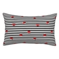 thumbnail image 1 of Honeii Ladybugs on Black and White Striped Print Pillow Cases,Plush Throw Pillow Covers,Decorative Pillowcase for Sofa, Couch, Living Room-14"x20", 1 of 6