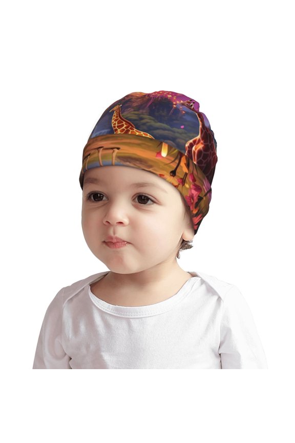 Lantern Giraffes Magical Forest or Baby Beanie 0-6 Months 6-12-24 Months Kids Winter Hat,Toddler Beanies Baby Girl Boy Hat Warm Cap for Baby, Infant, Toddler-