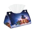 thumbnail image 1 of Honeii Lantern On Snow With Christmas for Tissue Box Cover/Holder - Covers Rectangular Shaped Boxes with a Contemporary Finish - Designed with Modern PVC Leather, 1 of 7