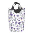 Honeii Lavender Bicycle Print Laundry Hamper Collapsible Laundry