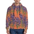 thumbnail image 1 of Honeii Lavender Flowers Pattern Mens Hoodies Men's Loose Sleeve Sweatshirt,Pullover Hooded Sweatshirt for Men,Essentials Hoodie-Medium, 1 of 7