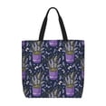 thumbnail image 1 of Honeii Lavender Flowers Print Tote Bag, Reusable Grocery Shopping Bag,Shoulder Bag with Inner Pocket, 1 of 7