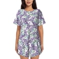 thumbnail image 1 of Honeii Lavender Flowers for Women's Summer Pajama Set featuring Soft Short Sleeve Shirt & Matching Bottoms with Convenient Pockets for Relaxed Home Wear-4X-Large, 1 of 6