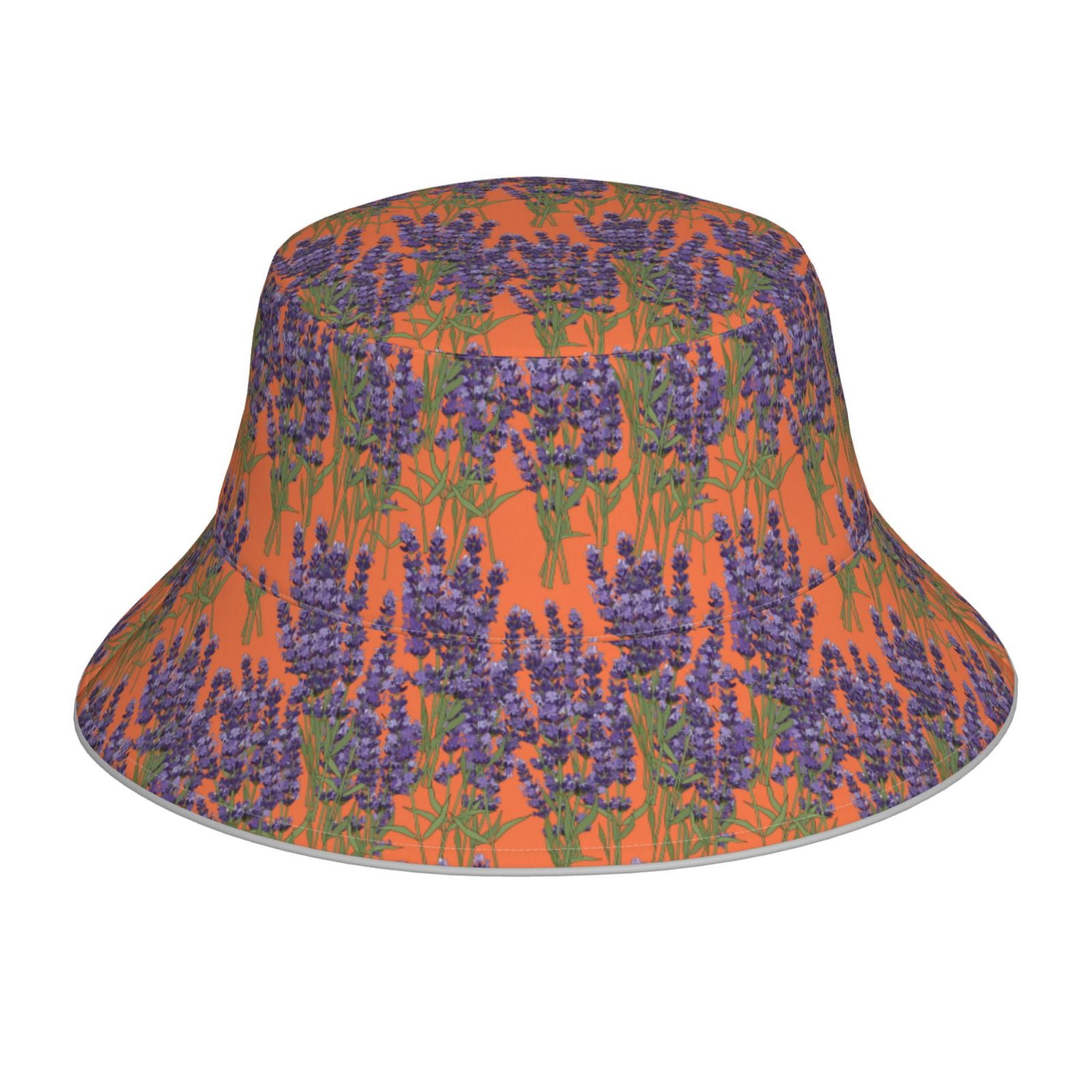 Honeii Lavender Flowers for Unisex Bucket Hat Waterproof Rain Hat ...