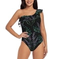 thumbnail image 1 of Honeii Lavender Flowers for women's one-piece swimsuit featuring a chic one-shoulder design experience elegance and style in the water-XX-Large, 1 of 6