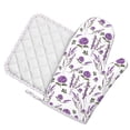 thumbnail image 1 of Honeii Lavender Flowers patten Oven Mitts and Pot Holders Sets, Baker Oven Mitts, Mittens for Kitchen Decor, Baking Lover over Gloves Gifts, 1 of 7