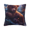 thumbnail image 1 of Honeii Lazy Stone Bear Print Throw Pillow, Square Decorative Pillow Forms Soft Fluffy Plump Pillow Decorative Pillow Inserts,Couch Pillows-18"x18", 1 of 7