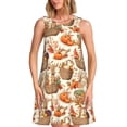thumbnail image 1 of Honeii Leaves And Berries Print Women's Sleeveless Dress, Loose Fit Casual Dress for Women, Summer Fashion Dress, 1 of 7