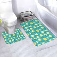 thumbnail image 1 of Honeii Lemon Blue Pattern Bathroom Anti-Skid Pad Bathroom Mat Vintage Seamless Pattern Not-Slip Toilet Rug Set, 1 of 6