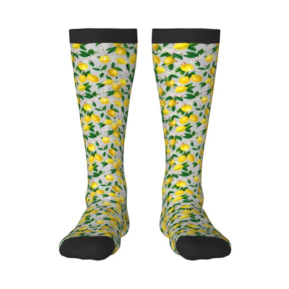 Honeii Lemon1 Print Long Socks,Novelty Design Socks Gift for Men and Women,Crew Socks,Calf Socks