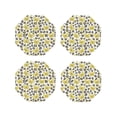 thumbnail image 1 of Honeii Leopard And Butterfly print Leather Coaster Set of 4, ideal for safeguarding your furniture from drinks spills and effortless cleanup-Octagon, 1 of 6
