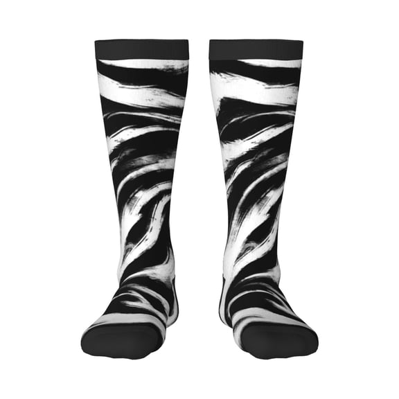 Honeii Leopard And Zebra 2 Print Long Socks,Novelty Design Socks Gift for Men and Women,Crew Socks,Calf Socks
