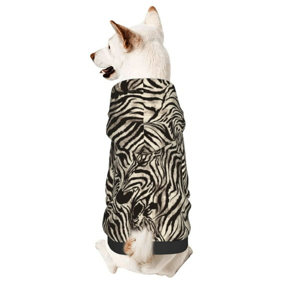 Honeii Leopard And Zebra1 Print Small Dog Hoodies Pet Hooded Sweatshirts Fall Winter Puppy Cat Sweaters Warm Clothes for Small Dogs Outfits Costume-Small