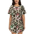 thumbnail image 1 of Honeii Leopard Dots for Women's Summer Pajama Set featuring Soft Short Sleeve Shirt & Matching Bottoms with Convenient Pockets for Relaxed Home Wear-4X-Large, 1 of 6