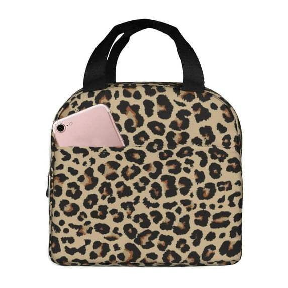 Honeii Leopard Print-1 Print Lunch Bag Women, Lunch Box Lunch Bag for Women Adult Men, Small Leakproof Cute Lunch Tote Large Capacity Reusable