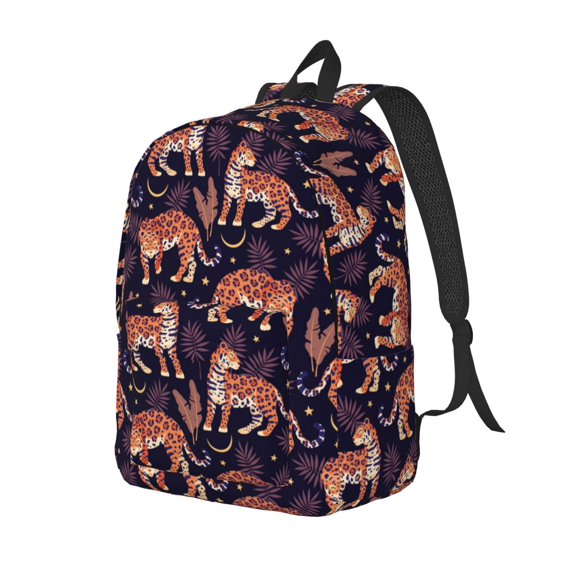 Honeii Leopard Print Print Canvas Backpack for School & Outdoor,Laptop Excursion Backpack,Notebook School Bookbag For Men Women,for Work, Travel, and Everyday Use-Medium