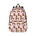 thumbnail image 1 of Honeii Leopard Print Print Canvas College Laptop Backpack, Durable Rucksack Travel Notebook Bag School Backpack Book Bag for Men Women-, 1 of 7