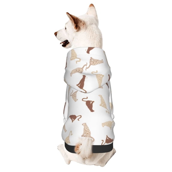Honeii Leopard Print Print Small Dog Hoodies Pet Hooded Sweatshirts Fall Winter Puppy Cat Sweaters Warm Clothes for Small Dogs Outfits Costume-Medium