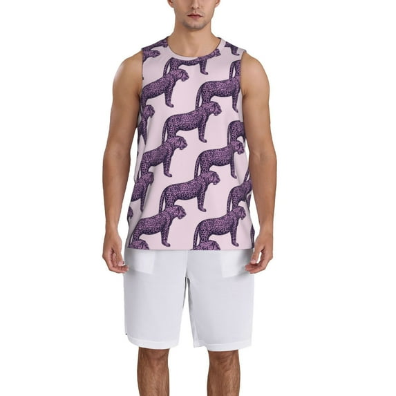 Honeii Leopard Print print basktball shirt for men and women, Unisex basketball jersey for Theme party-Large