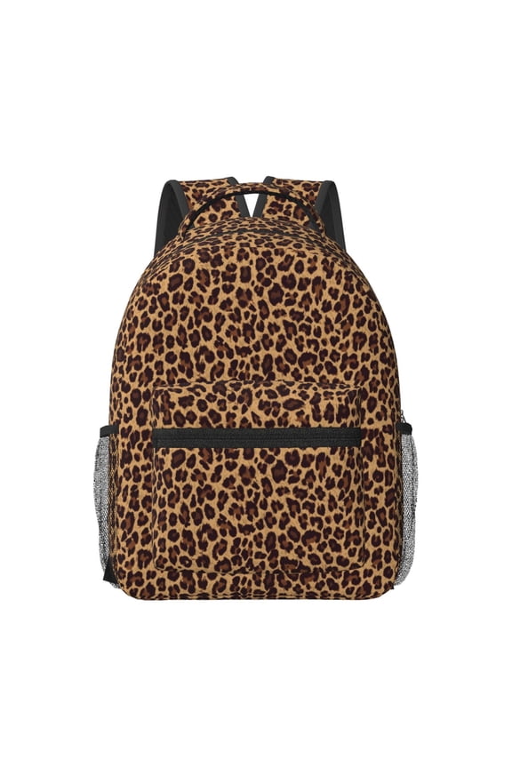 Leopard Printed Print Backpack for School,15.6 inch Laptop Back Pack for High School and College Students, Waterproof Computer Bookbag-One Size