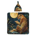 Honeii Leopard Reading Tarot Cards Print Swaddle Blanket and Hat Set