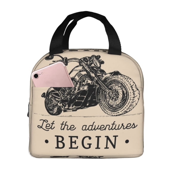 Honeii Let The Adventure Begin Print Lunch Bag Women, Lunch Box Lunch Bag for Women Adult Men, Small Leakproof Cute Lunch Tote Large Capacity Reusable