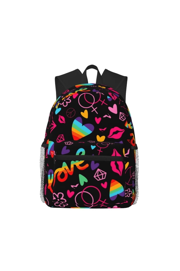 Lgbt Rainbow For Pride Print School Backpack,Casual Lightweight Travel Rucksack Daypack,Backpacks for College High