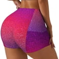 thumbnail image 1 of Honeii Light Purple Glitter Print Women's Workout Shorts, Gym Shorts for Active Wear, Sports Shorts,Women's Running Shorts,Quick Dry Athletic Shorts-XX-Large, 1 of 8